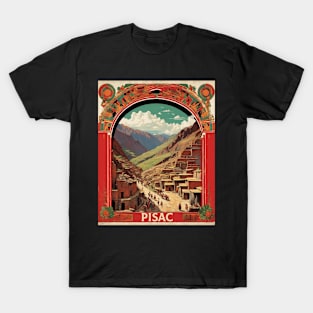 Pisac Peru Tourism Vintage Poster 2 T-Shirt